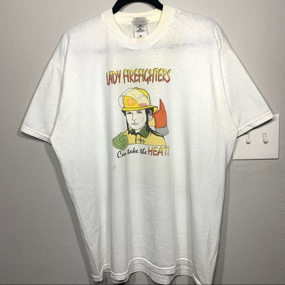 Vintage 90s Lady Firefighters Can Take the Heat T-shirt XL‎ - Picture 1 of 5